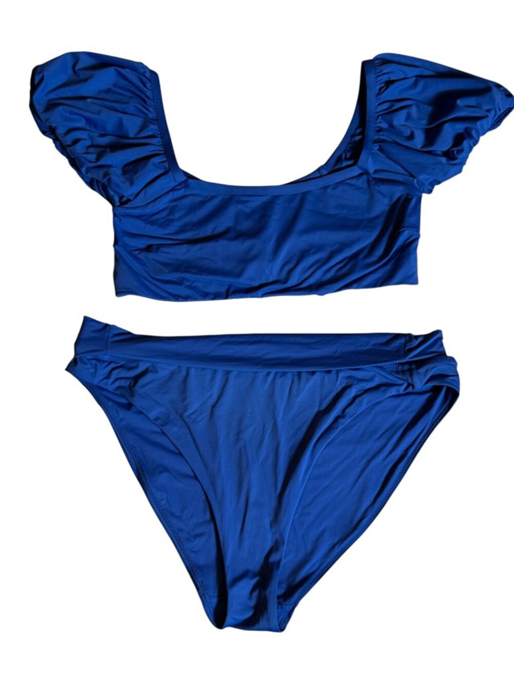 KNIX Puffy Sleeve Bikini Set Bright Blue Size Large